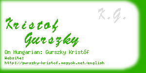 kristof gurszky business card