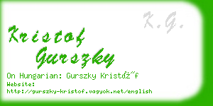 kristof gurszky business card